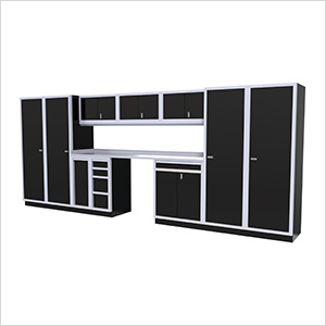 12-Piece Aluminum Garage Cabinet Set (Black)