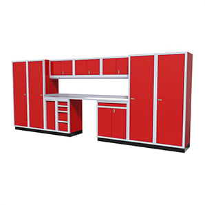 12-Piece Aluminum Garage Cabinet Set (Red)