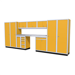 12-Piece Aluminum Garage Cabinet Set (Yellow)