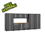 NewAge Garage Cabinets PRO Series Grey 10-Piece Set with Bamboo Top