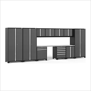 PRO Series Grey 12-Piece Set with Stainless Steel Tops