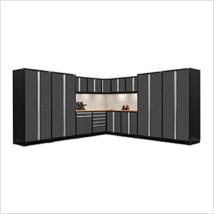 PRO Series Grey 16-Piece Corner Set with Bamboo Tops