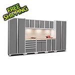 NewAge Garage Cabinets PRO Series Platinum 9-Piece Set with Bamboo Top