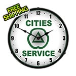 Collectable Sign and Clock Cities Services Backlit Wall Clock