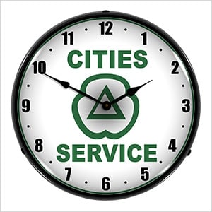 Cities Services Backlit Wall Clock