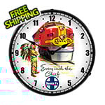 Collectable Sign and Clock Santa Fe Chief Backlit Wall Clock