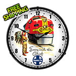 Collectable Sign and Clock Santa Fe Chief Backlit Wall Clock