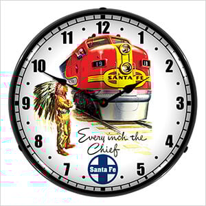 Santa Fe Chief Backlit Wall Clock