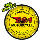 Collectable Sign and Clock BSA Motorcycle Backlit Wall Clock