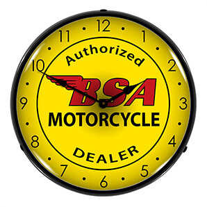 BSA Motorcycle Backlit Wall Clock