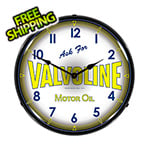 Collectable Sign and Clock Valvoline Motor Oil Backlit Wall Clock