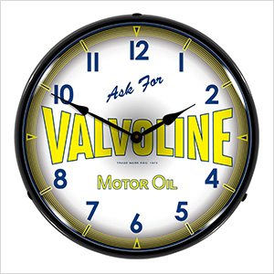 Valvoline Motor Oil Backlit Wall Clock