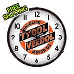 Collectable Sign and Clock Tydol Veedol Motor Oil Backlit Wall Clock