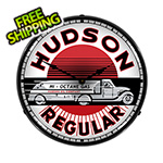 Collectable Sign and Clock Hudson Gas Backlit Wall Clock