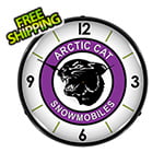 Collectable Sign and Clock Arctic Cat Snowmobiles Backlit Wall Clock