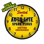 Collectable Sign and Clock Autolite Spark Plugs Backlit Wall Clock