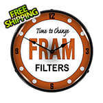 Collectable Sign and Clock FRAM Filters Backlit Wall Clock