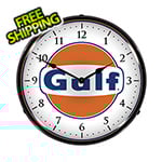 Collectable Sign and Clock Gulf Backlit Wall Clock