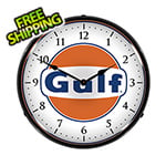 Collectable Sign and Clock Gulf Backlit Wall Clock