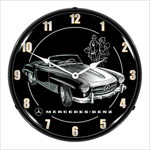 Mercedes Convertible Backlit Wall Clock