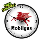 Collectable Sign and Clock Mobilgas Backlit Wall Clock