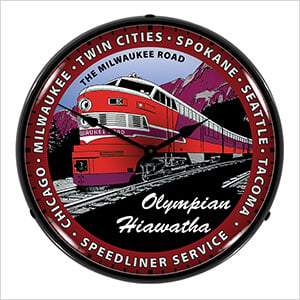 Olympian Hiawatha Backlit Wall Clock