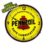 Collectable Sign and Clock Pennzoil Backlit Wall Clock