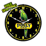 Collectable Sign and Clock Polly Gas Backlit Wall Clock