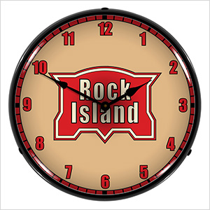 Rock Island Railroad Backlit Wall Clock