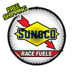 Collectable Sign and Clock Sunoco Race Fuels Backlit Wall Clock