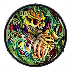 Tattoo Skull Backlit Wall Clock