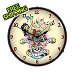 Collectable Sign and Clock Good Times and Tattoos Backlit Wall Clock