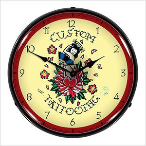 Custom Tattooing Backlit Wall Clock