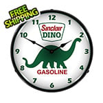 Collectable Sign and Clock Sinclair Dino Gasoline Backlit Wall Clock