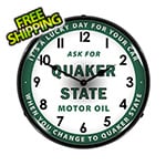 Collectable Sign and Clock Quaker State Motor Oil Backlit Wall Clock