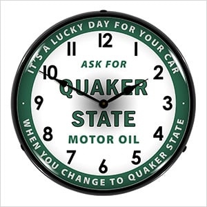 Quaker State Motor Oil Backlit Wall Clock