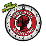 Collectable Sign and Clock Mohawk Gasoline Backlit Wall Clock