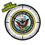 Collectable Sign and Clock US Navy Backlit Wall Clock