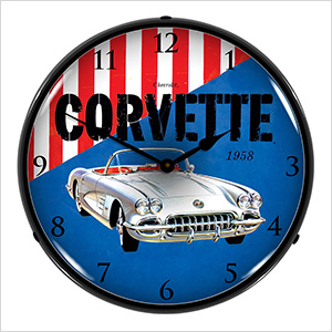 1958 Corvette Backlit Wall Clock