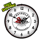 Collectable Sign and Clock Chevrolet Corvette Backlit Wall Clock