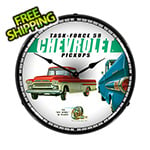 Collectable Sign and Clock Chevrolet Pickups Backlit Wall Clock