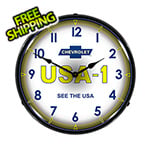 Collectable Sign and Clock Chevrolet USA-1 Backlit Wall Clock