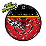 Collectable Sign and Clock Chevrolet Corvette Backlit Wall Clock