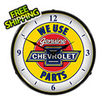 Collectable Sign and Clock Genuine Chevrolet Parts Backlit Wall Clock