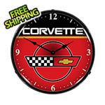 Collectable Sign and Clock Corvette Backlit Wall Clock