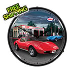 Collectable Sign and Clock 1974 Corvette Backlit Wall Clock