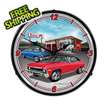 Collectable Sign and Clock 1970 Chevy Nova Backlit Wall Clock