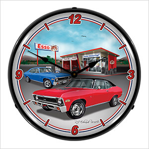 1970 Chevy Nova Backlit Wall Clock