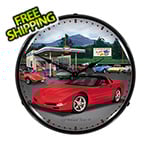 Collectable Sign and Clock Chevy Corvette C5 Backlit Wall Clock