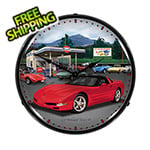 Collectable Sign and Clock Chevy Corvette C5 Backlit Wall Clock